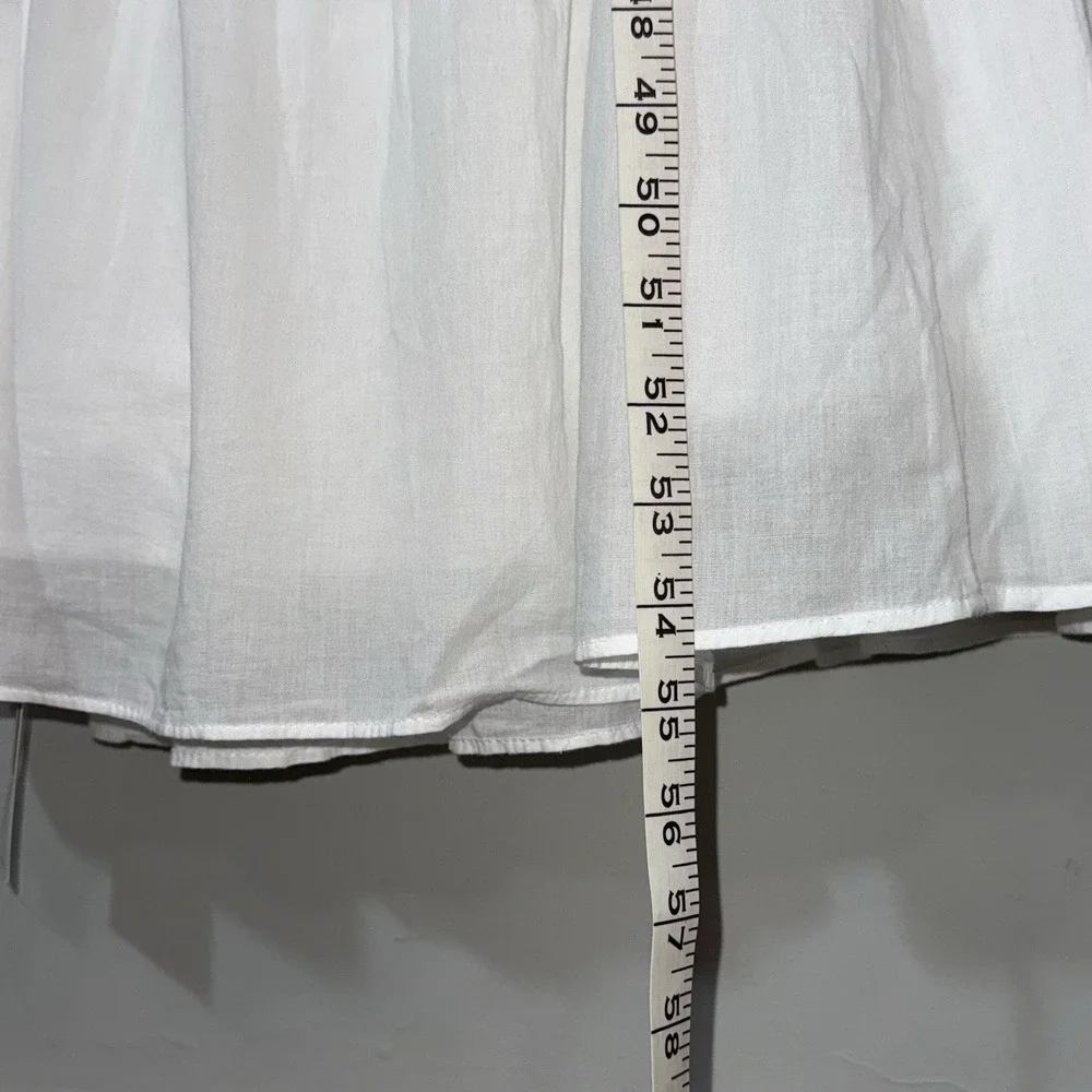 Abercrombie & Fitch COTTON Tiered White Maxi Dress Sz M Smocked Bodice Wedding